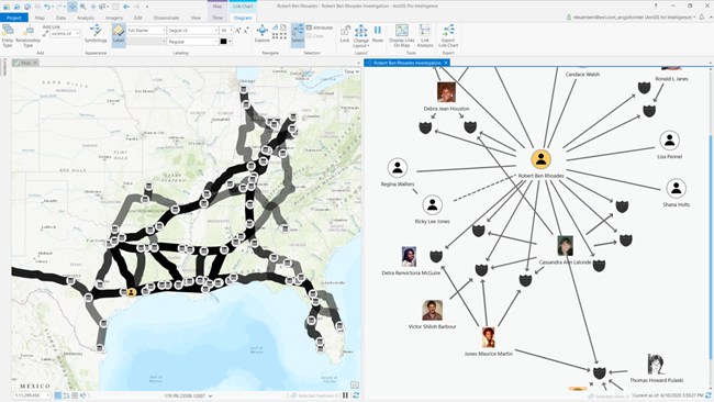 Map and link chart in ArcGIS Pro