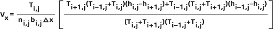 Formula for seepage velocity Vx