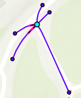 Adjacent turn to the selected junction