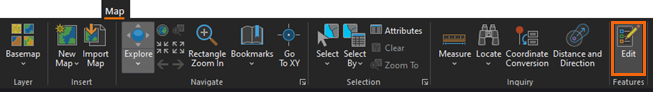 Map tab with Edit button highlighted.