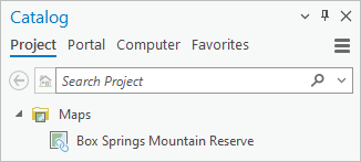 Web map displayed in the Maps collection in the Catalog pane