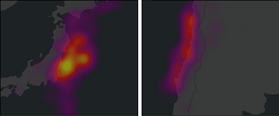 Comparison of two areas at the same scale using constant rendering