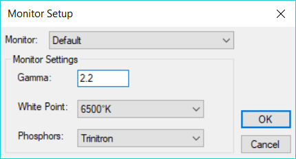 Monitor Setup dialog box