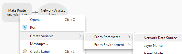 Add the network data source parameter as a model variable.