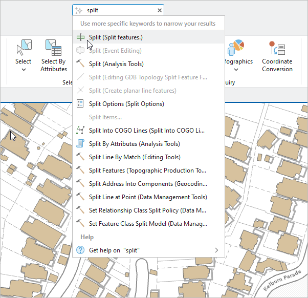 Command Search results for the term split