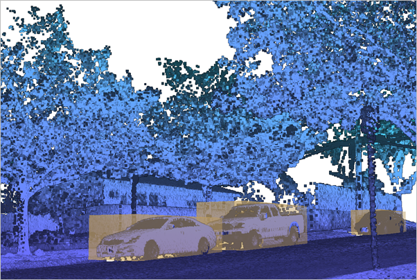 Detect Objects From Point Cloud Using Trained Model tool illustration Detect Objects From Point Cloud Using Trained Model tool illustration