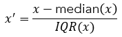 Robust standardization equation Robust standardization equation