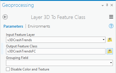 Run the Layer 3D To Feature Class tool Run the Layer 3D To Feature Class tool