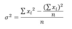 Equation for variance Equation for variance