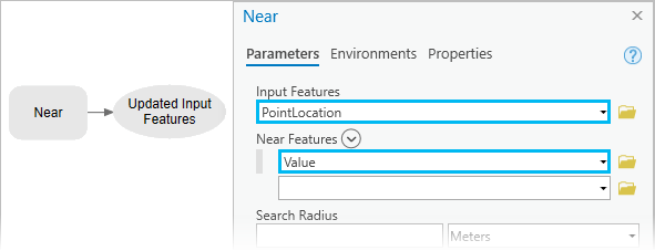 Near tool dialog box Near tool dialog box