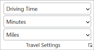 Travel Settings section Travel Settings section