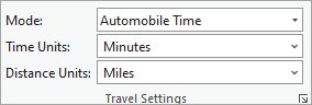 Travel Settings section Travel Settings section