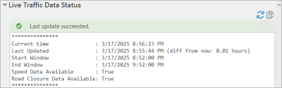 Network dataset configured with open LR live traffic Network dataset configured with open LR live traffic