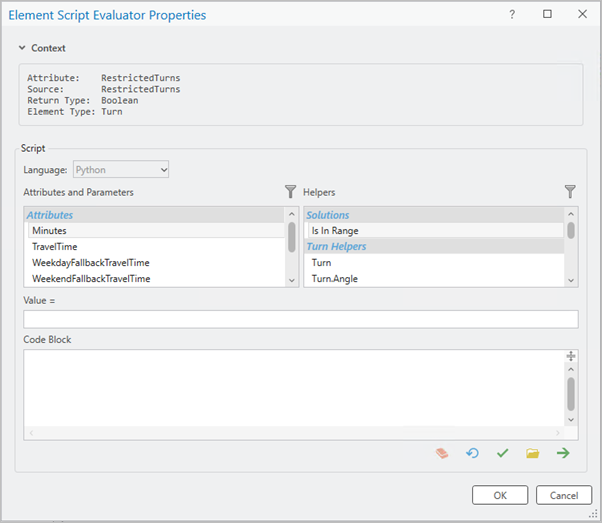 Element Script evaluator dialog box Element Script evaluator dialog box