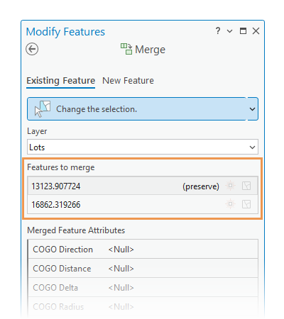 Merge Existing Feature