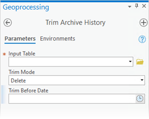 Trim Archive History geoprocessing tool Trim Archive History geoprocessing tool