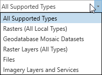Supported raster formats for geoprocessing tool Supported raster formats for geoprocessing tool