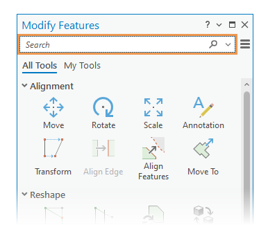 Modify Features Search Modify Features Search