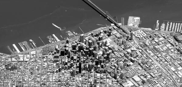 Oblique satellite image Oblique satellite image