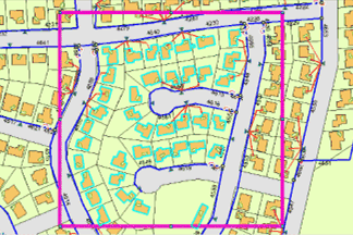 Selection set of homes impacted by the definition query in the work area Selection set of homes impacted by the definition query in the work area
