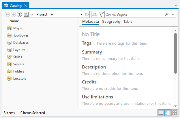 Catalog view Catalog view