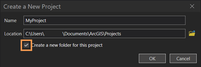 Create a New Project dialog box Create a New Project dialog box