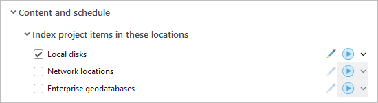 Indexing settings for local disks, network locations, and enterprise geodatabases Indexing settings for local disks, network locations, and enterprise geodatabases