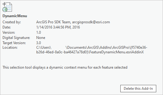 Delete this Add-In button Delete this Add-In button