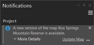 Notifications pane Notifications pane
