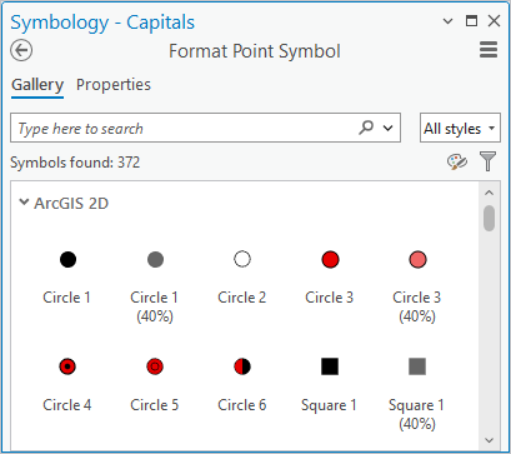 Format Symbol mode of the Symbology pane Format Symbol mode of the Symbology pane