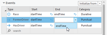 Time events are defined in the Filtered Find Paths pane. Time events are defined in the Filtered Find Paths pane.