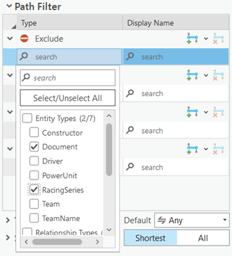 Exclude entities from the paths. Exclude entities from the paths.