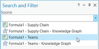 The Formula1 - Teams map is selected as the source The Formula1 - Teams map is selected as the source