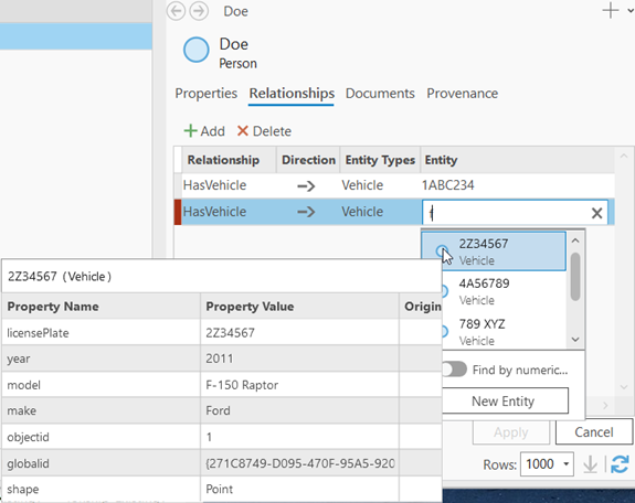 Hover over entities found by a search to locate the entity in which you are interested. Hover over entities found by a search to locate the entity in which you are interested.