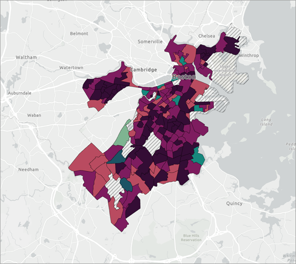 Output of the Time series cross correlation results display theme in the Visualize Space Time Cube in 2D tool Output of the Time series cross correlation results display theme in the Visualize Space Time Cube in 2D tool