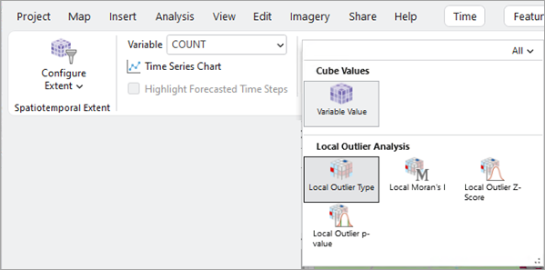 The Local Outlier Analysis section in the Theme gallery The Local Outlier Analysis section in the Theme gallery