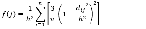 Kernel function based on the quartic kernel function Kernel function based on the quartic kernel function