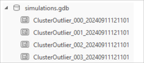 An example file geodatabase containing the intermediate simulation results that the tool creates An example file geodatabase containing the intermediate simulation results that the tool creates