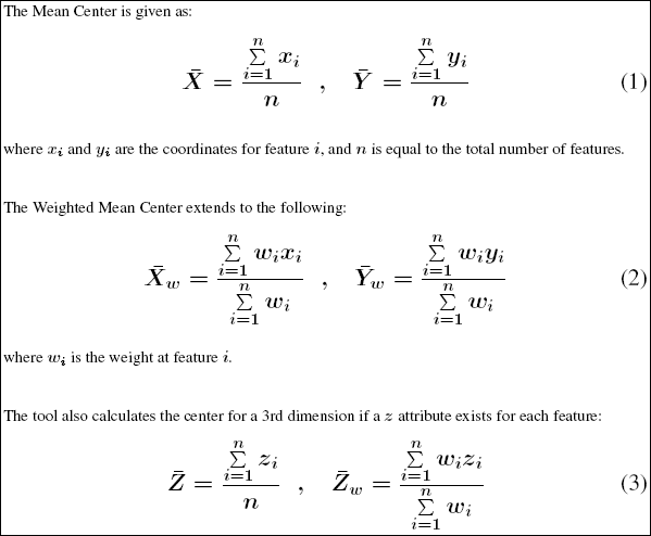 Mathematics behind the Mean Center tool Mathematics behind the Mean Center tool
