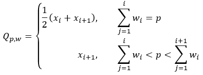 Weighted p-quantile formula Weighted p-quantile formula