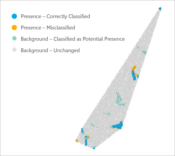 Symbology and legend for the output trained features Symbology and legend for the output trained features