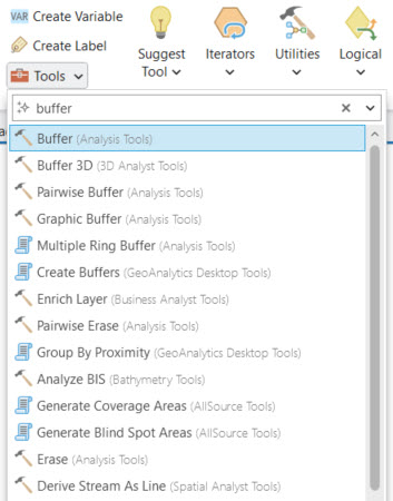 Buffer tool selected to add to a model Buffer tool selected to add to a model