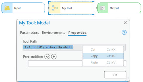 Tool Path property on the Properties tab Tool Path property on the Properties tab
