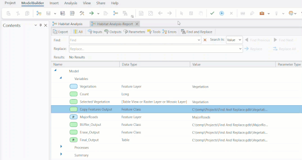 Find and replace value in model report view Find and replace value in model report view