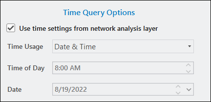 Time query options Time query options