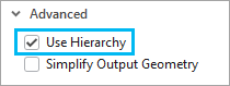 Travel mode property page showing the Use Hierarchy check box in the Advanced section Travel mode property page showing the Use Hierarchy check box in the Advanced section
