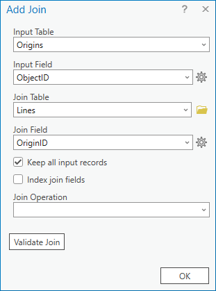 Add Join tool dialog box Add Join tool dialog box