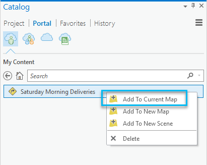 Add a route layer in the Catalog pane to the current map. Add a route layer in the Catalog pane to the current map.