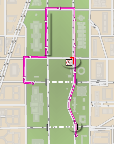 A network dataset with a route analysis on it A network dataset with a route analysis on it