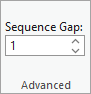 Sequence Gap setting in the Advanced section Sequence Gap setting in the Advanced section